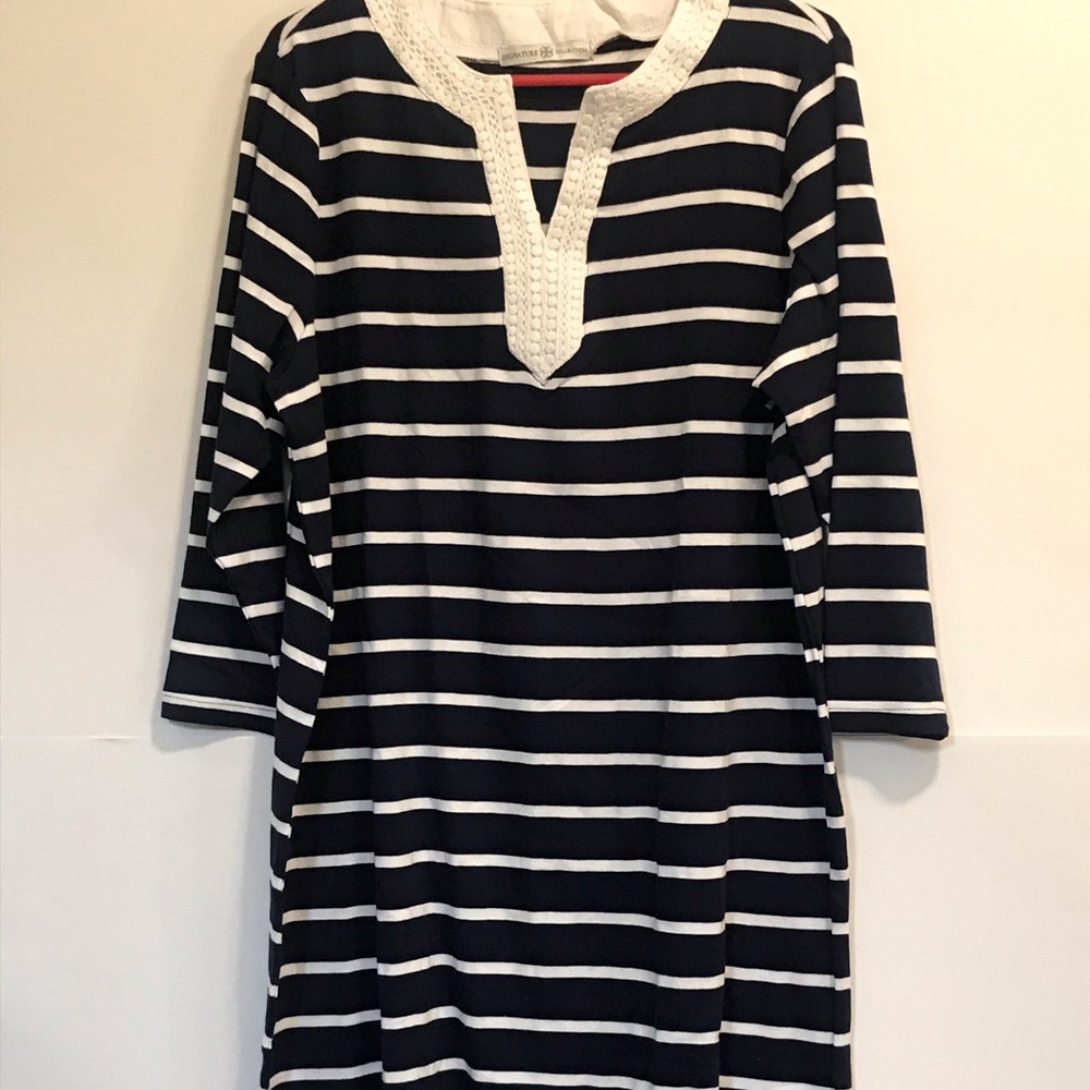 Long sleeve black and white dress